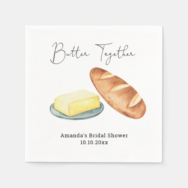 Butter Together Brautparty Serviette (Vorderseite)