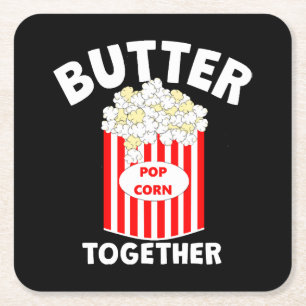 BUTTER Together Movie Popcorn Rechteckiger Pappuntersetzer