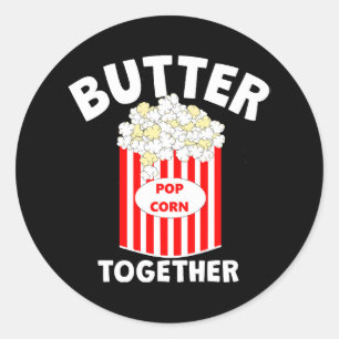 BUTTER Together Movie Popcorn Runder Aufkleber