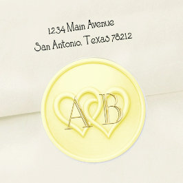 Butter Two Hearts Intertwined Monogram Wedding Runder Aufkleber