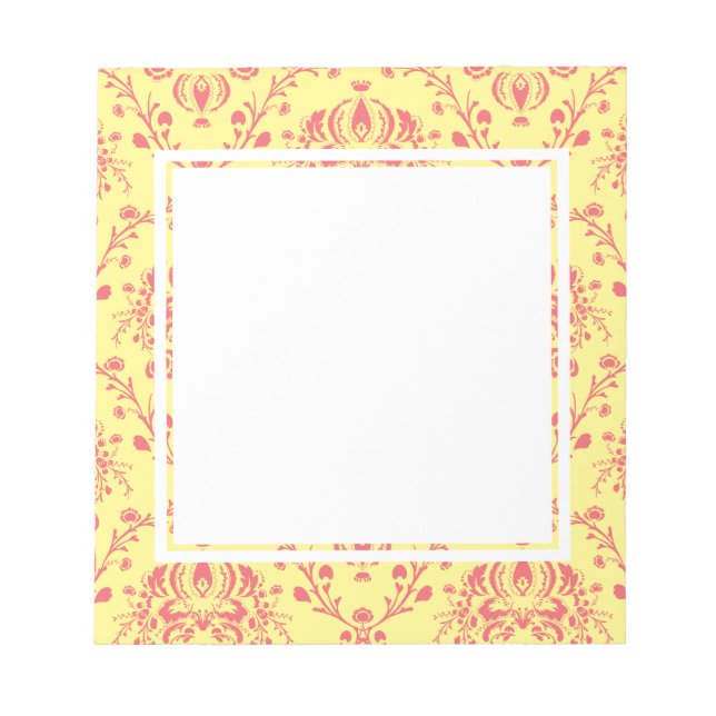 Butter und Cranberry Damask Notizblock (Vorderseite)