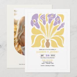 Butter & Wisteria Abstract Floral Boho Wedding Einladung
