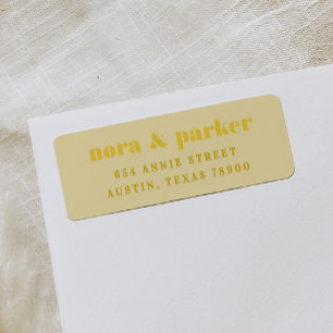Butter Yellow Bold Typografy Rücksendeadresse