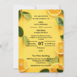 Butter Yellow Citrus Wedding Invitation