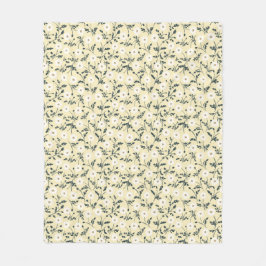 Butter Yellow Cream Modern Farmhouse Daisy Pattern Fleecedecke