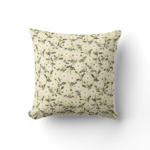 Butter Yellow Cream Modern Farmhouse Daisy Pattern