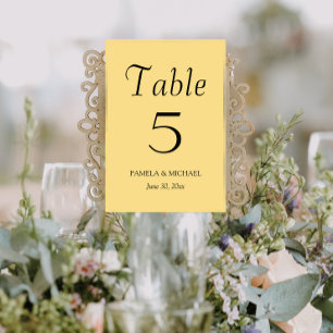 Butter Yellow Einfache Hochzeit im Stil Tischnummer