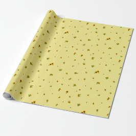 Butter Yellow Japanese Sunflower Floral Pattern Geschenkpapier