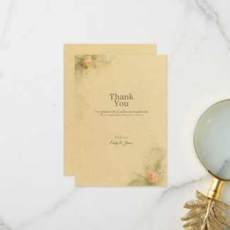 Butter Yellow Peach Ranunculus Thank You Card Dankeskarte