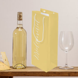 Butter Yellow Stilistische SkriptWedding Bridesmai Geschenktüte Für Weinflaschen