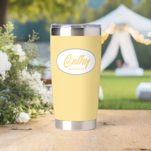 Butter Yellow Stylisierte Hochzeitsjungfrau Thermobecher