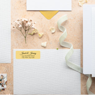 Butter Yellow Stylitname Wedding Rücksendeadresse