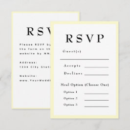 Butter Yellow Timeless Wedding RSVP Karte