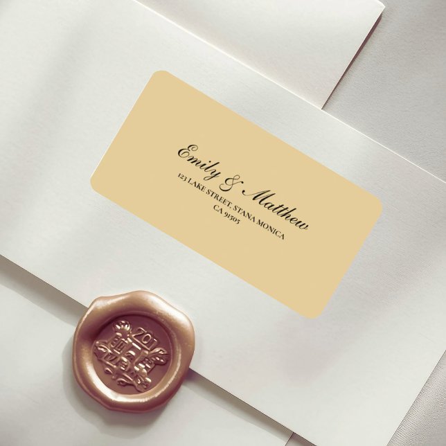 Butter Yellow Wedding Return Address Label Adressaufkleber (Von Creator hochgeladen)