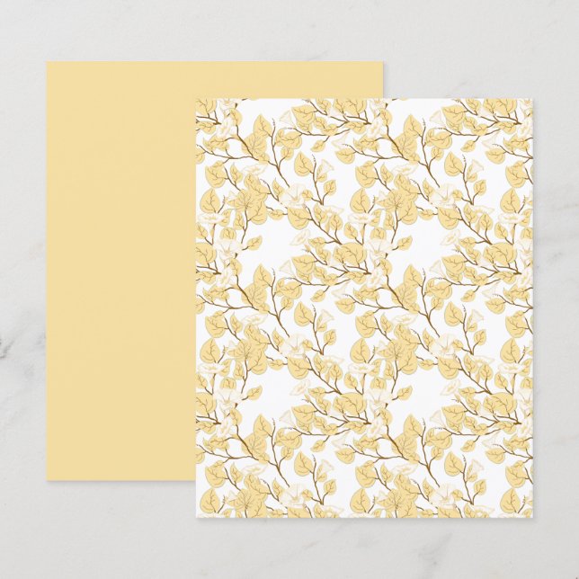 Butter Yellow White Morning Glory Scrapbook Paper (Vorne/Hinten)