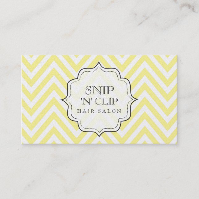 Butter Zickzack Filigree Zig Zag Hair Stylist Card Terminkarte (Vorderseite)