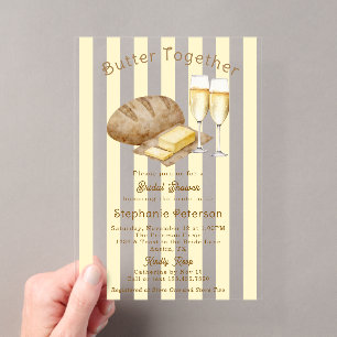 Butter zusammengebackenes Brot und Butter Brautpar Acryleinladungen