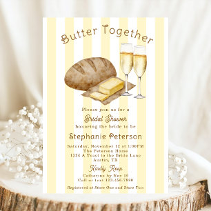 Butter zusammengebackenes Brot und Butter Brautpar Einladung