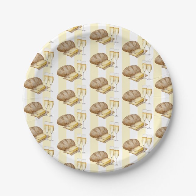Butter zusammengebackenes Brot und Butter Brautpar Pappteller (Vorderseite)