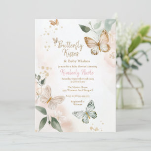Butterbaby Blush Butterfliegen Babydusche Einladung