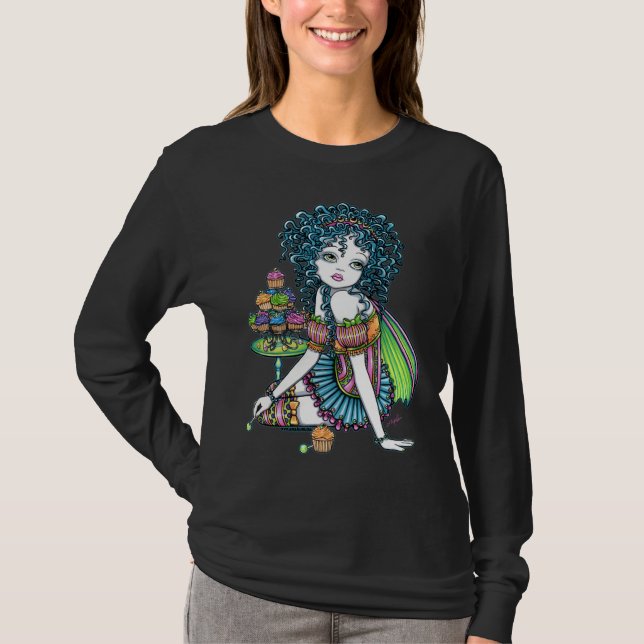 Butterblume-Süßigkeits-Schalen-Kuchen-Fee-Spitze T-Shirt (Vorderseite)