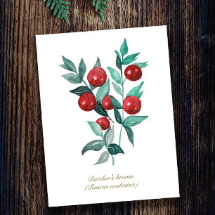 Butterbroom Rote Berries Aquarellwerk Postkarte