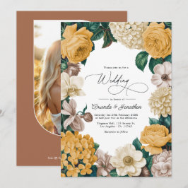 Buttercream, Soft Marigold & Blush Taupe Wedding Einladung