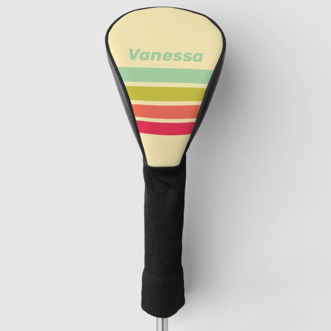 Buttercream Whisper Across Striping with Name Golf Headcover (Vorderseite)