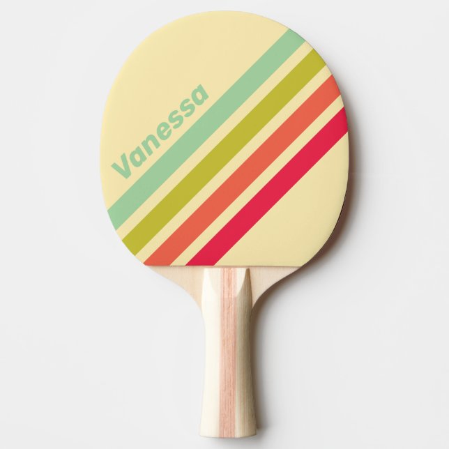 Buttercream Whisper Angled Striping with Name Tischtennis Schläger (Vorderseite)