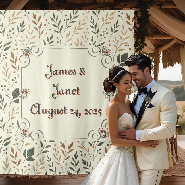 Buttercreme-Blätter Hochzeitskugel Wandteppich (Von Creator hochgeladen)