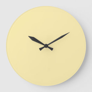 Buttercreme, solide Farbe Große Wanduhr