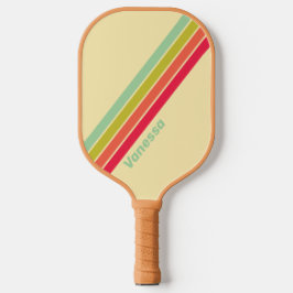 Buttercreme Whisper Streifen mit Namen Pickleball Schläger