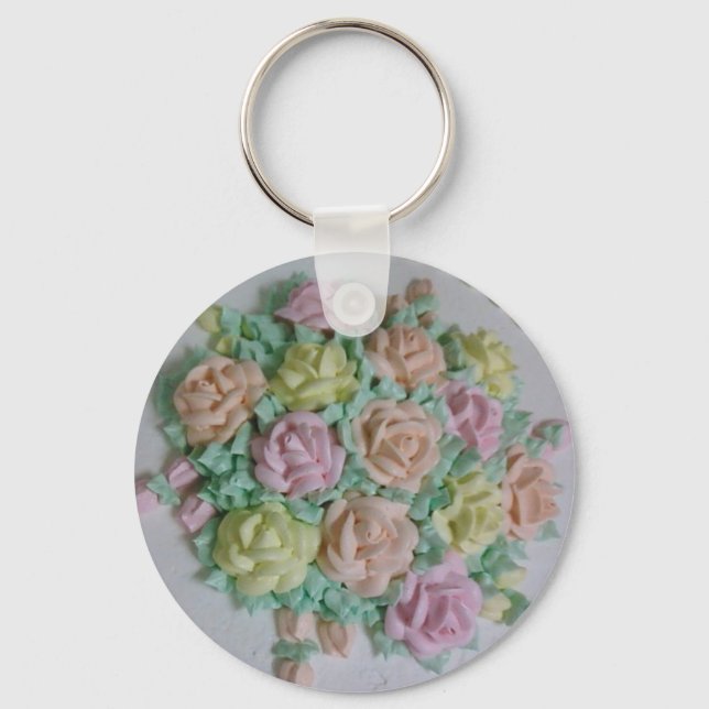 Buttercremevereisung Rose Schlüsselanhänger (Vorderseite)