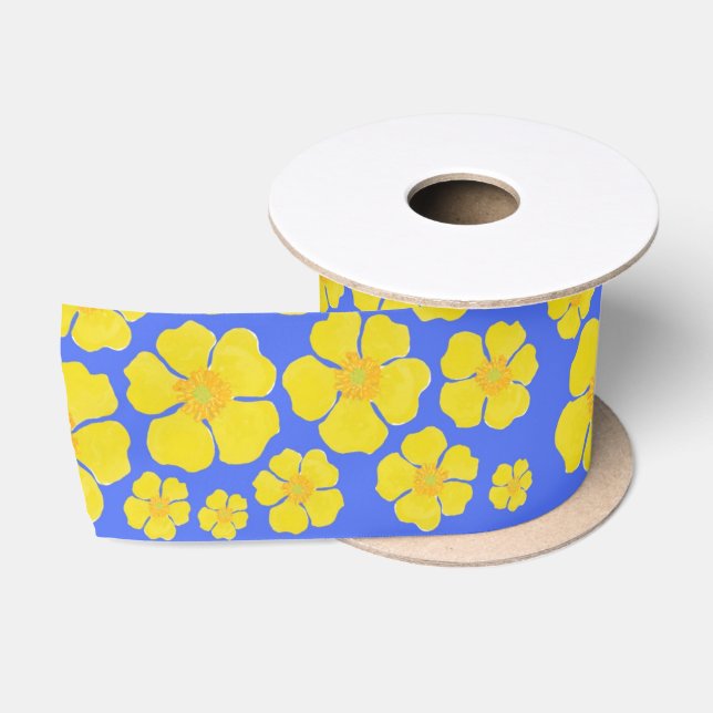 Buttercup-Blume Design auf Satinband (Spule)