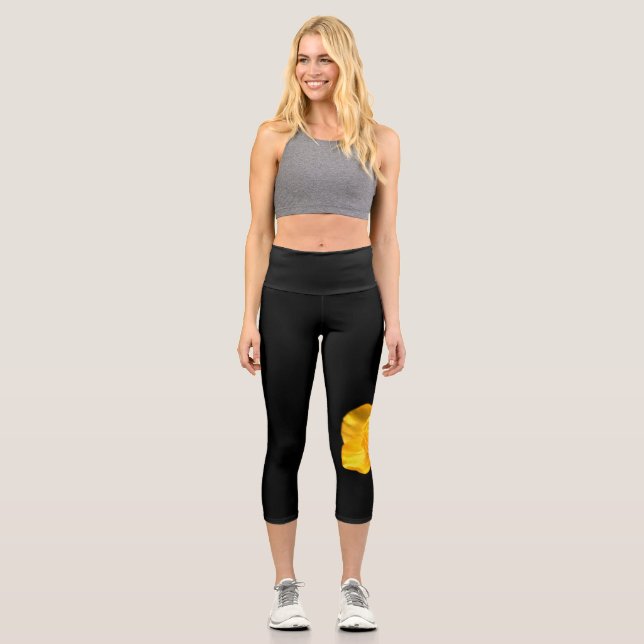 Buttercup Blume lecapcnm Capri Leggings (Vorderseite)