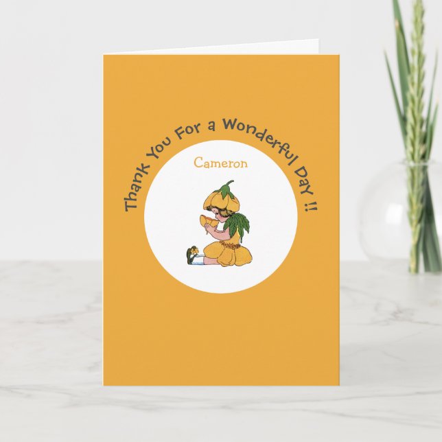 Buttercup Child Whimsical Blume Party Collection Dankeskarte (Vorderseite)