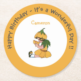Buttercup Child Whimsical Blume Party Collection Runder Pappuntersetzer