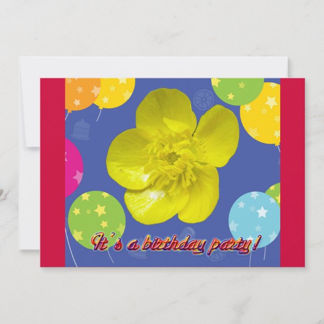 Buttercup Geburtstagsparty Einladung (Vorderseite)