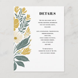 Buttercup Gelb Moderne Blumenzwiebeldetails Begleitkarte