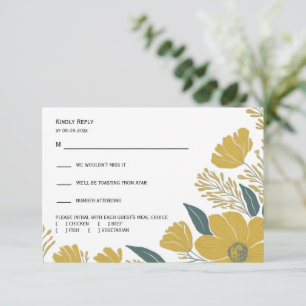 Buttercup Gelbe Flora Moderne Hochzeitsreaktion, RSVP Karte