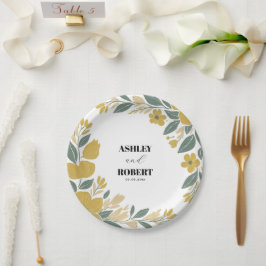 Buttercup Gelbe Moderne Blumenhochzeit Pappteller