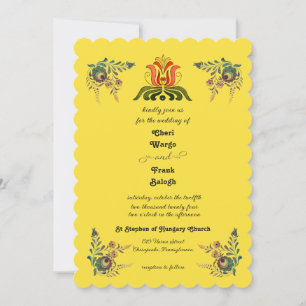 Buttercup Gold Hungarian Wedding Invitation Einladung