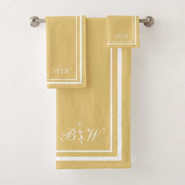 Buttercup Jaune Bordure Script fille Monogramme (En situation)