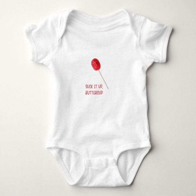 Buttercup mit Red Lollipop sind zum Kotzen Baby Strampler (Vorderseite)