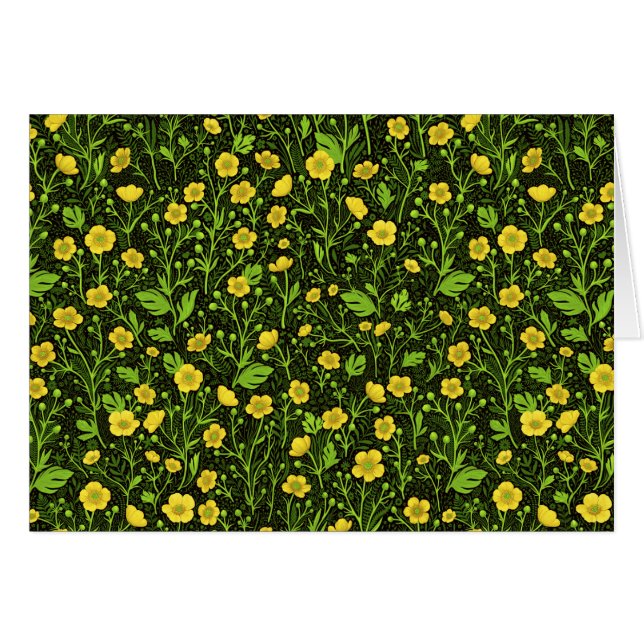 Buttercups auf schwarz (Vorderseite (Horizontal))