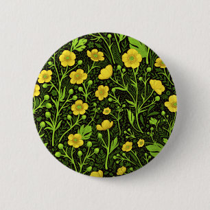 Buttercups auf schwarz button