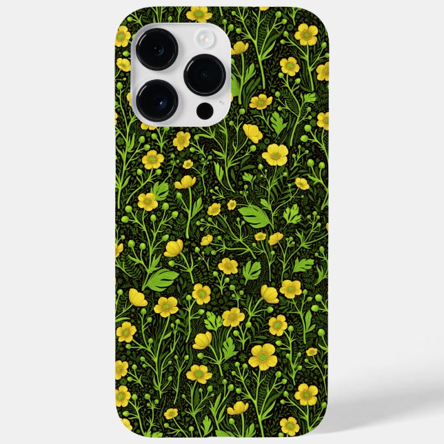 Buttercups auf schwarz Case-Mate iPhone 14 pro max hülle (Rückseite)