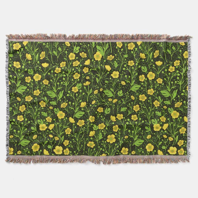 Buttercups auf schwarz decke (Vorderseite)