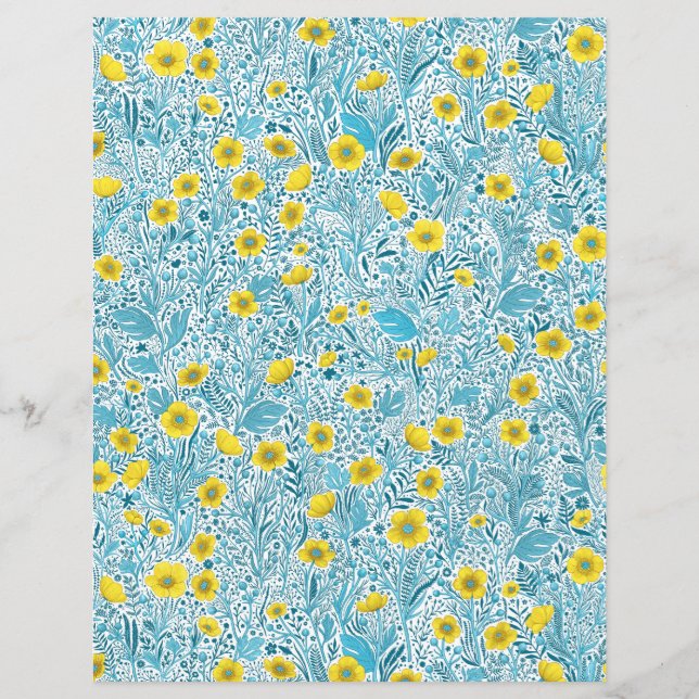 Buttercups, gelb, blau und weiß (Vorderseite)
