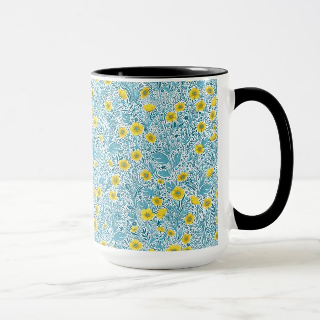 Buttercups, gelb, blau und weiß tasse (Rechts)